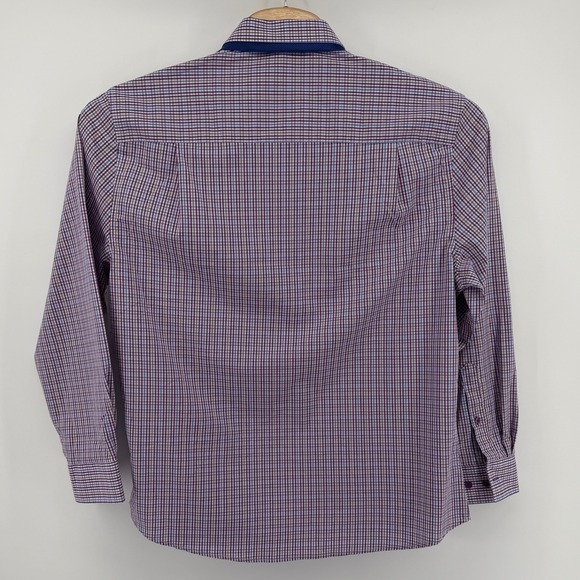 Nick Graham Everywhere Modern Fit Men's Purple Gingham Dress Shirt & Tie X-Large - Picture 3 of 9